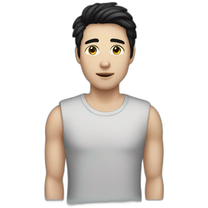 25yo white male with black hair but no face (no eyes, no nose, no mouth, no eyebrows) emoji