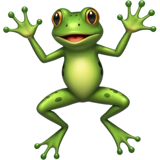 frog startled jumping backward emoji