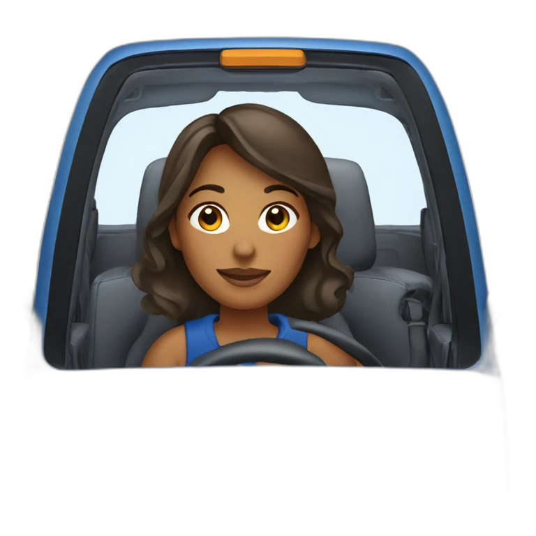 Woman driving Blue ford f150 emoji