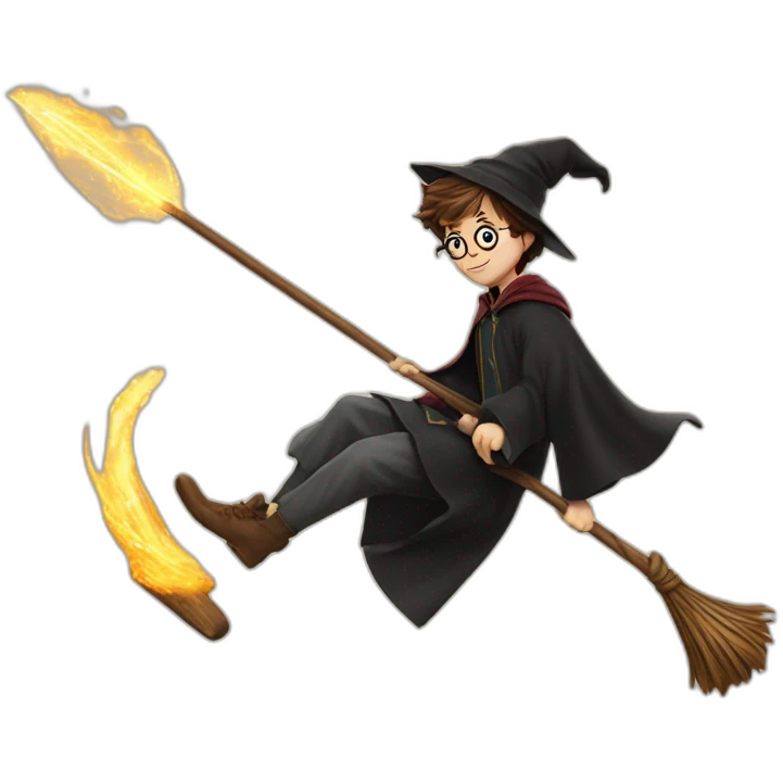 Harry Potter on his broomstick  emoji