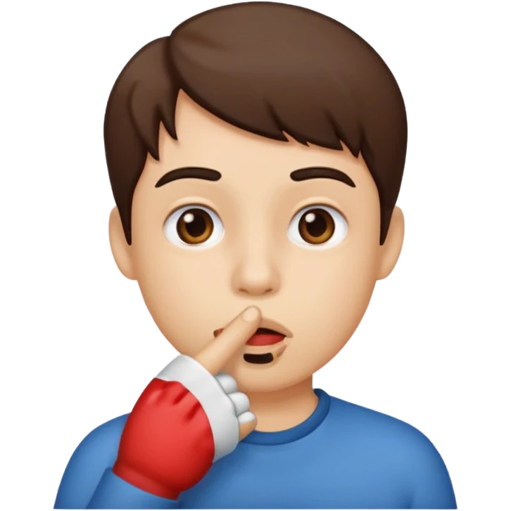 El emoji con él dedo en la boca  emoji