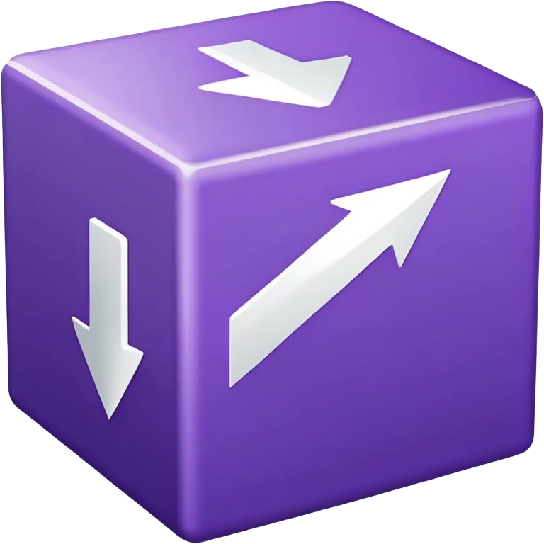 Purple box with up arrow emoji