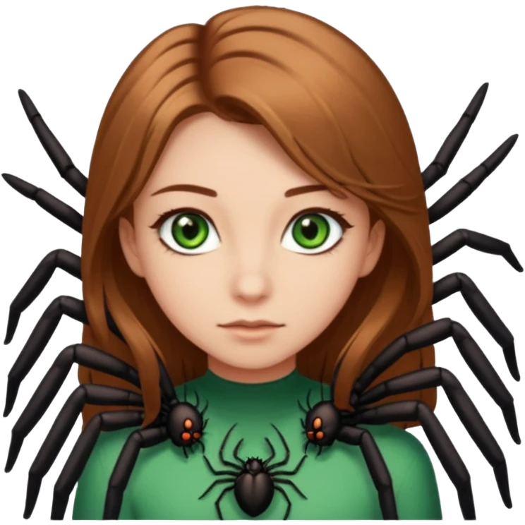 Birthday girl green eyes light brown hair age 15 with spiders emoji