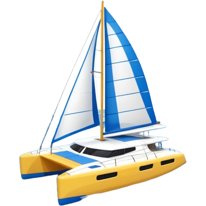 a catamaran sailing the waves in the water emoji
