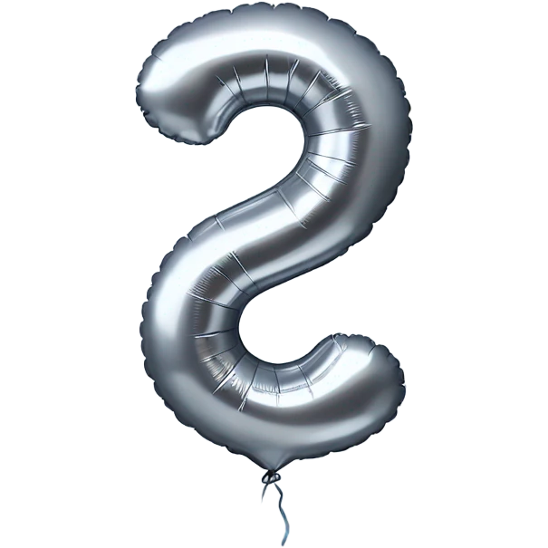 Silver balloon in shape of number 5 emoji