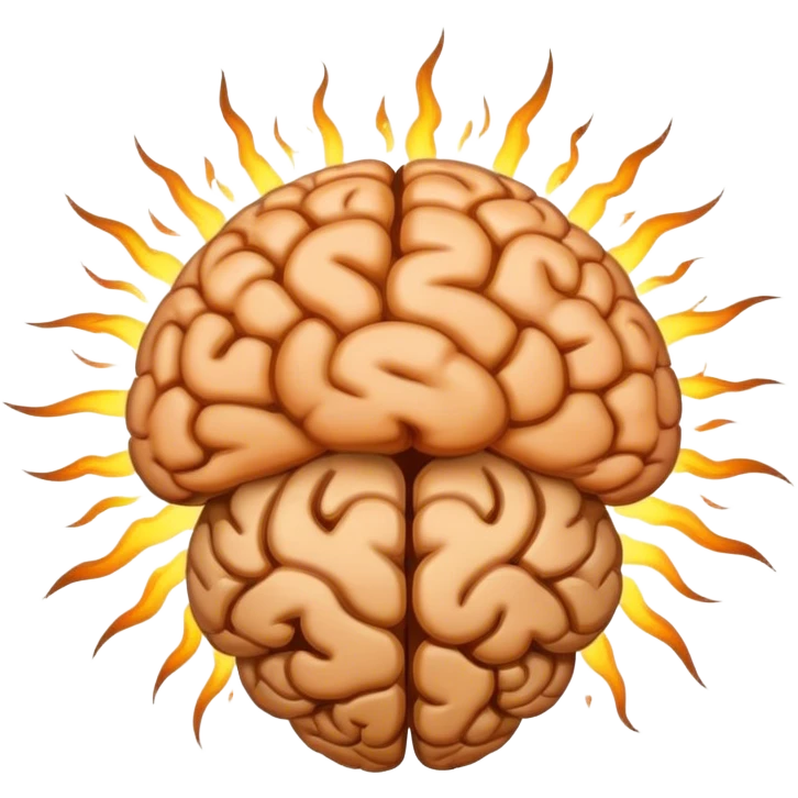A brain with an explosion behind it. emoji