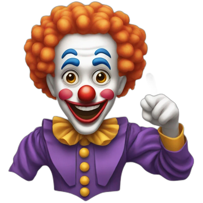 clown pointing to the right emoji