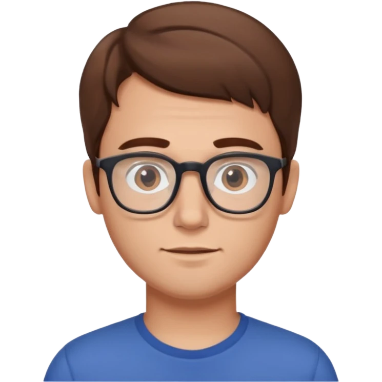 a young dad with brown hair, with small glasses, without beard emoji