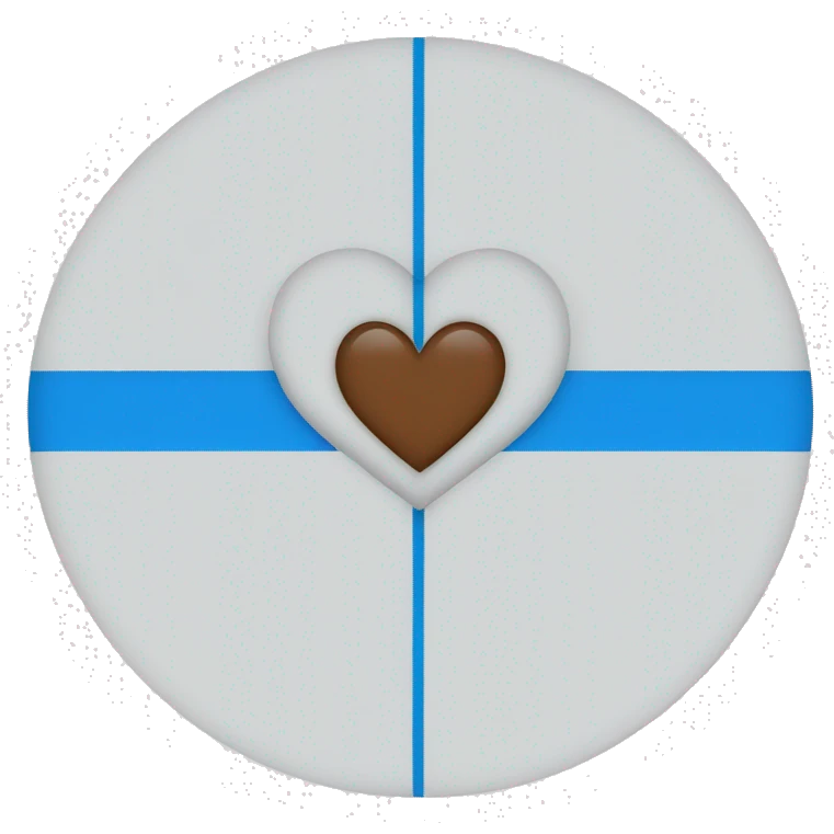Heart in half blue and half white emoji