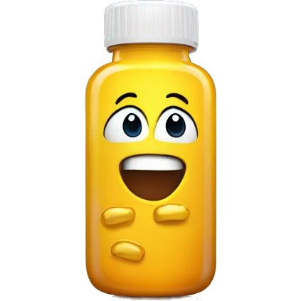 vitamin bottle with excited face emoji