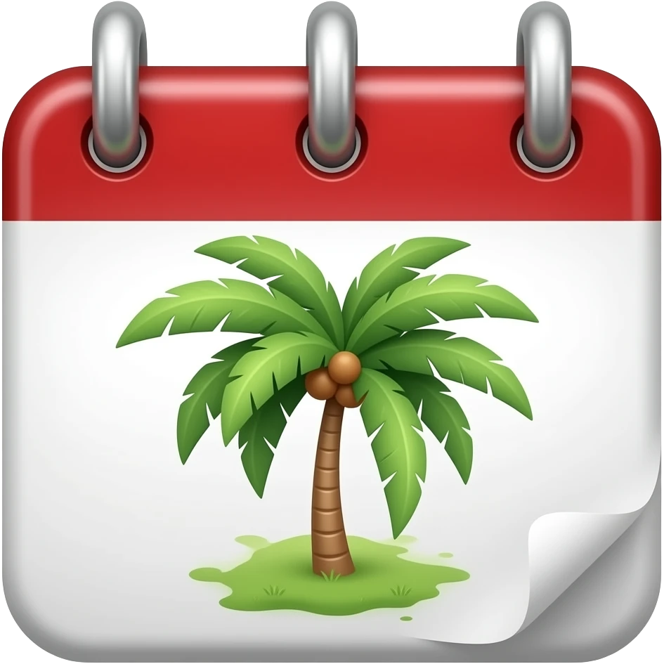 달력안에 야자수가 들어간 이모지 emoji