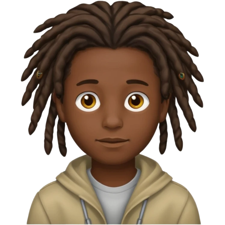 Boy with a locs hair  emoji