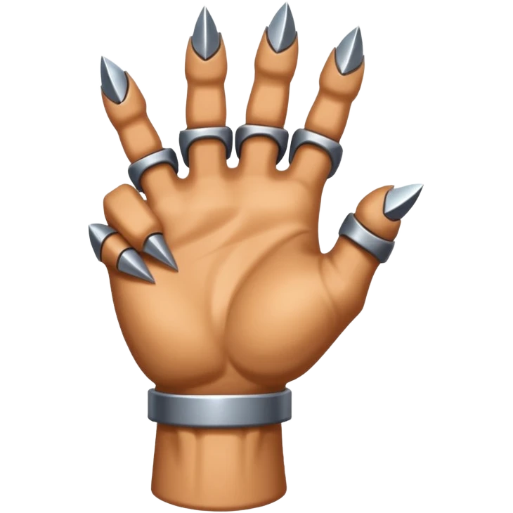 human fist with metal claws coming out emoji