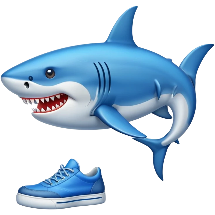 Tiburón con zapatos azules emoji