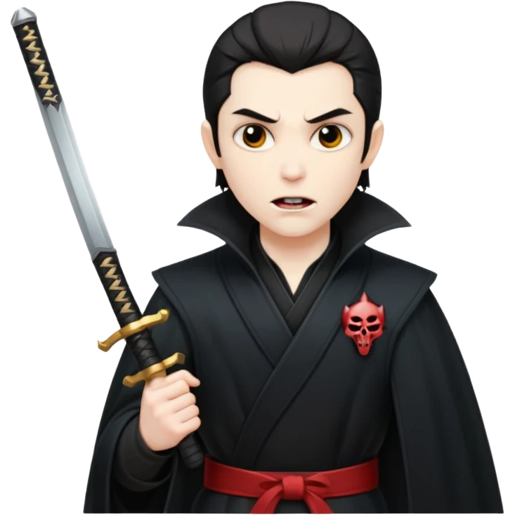 Vampire with katana emoji