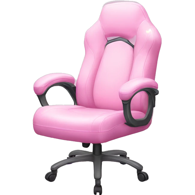 Gaming Chair Emoji "A pastel pink gaming chair with a sleek, glowing design, outlined by sparkles and surrounded by a soft shimmering light." emoji