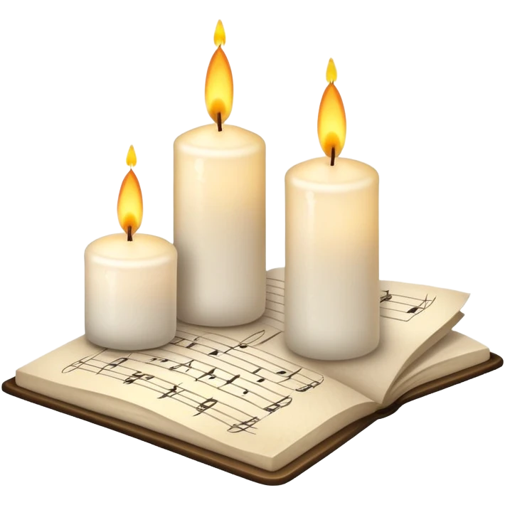 Candles and notes  emoji