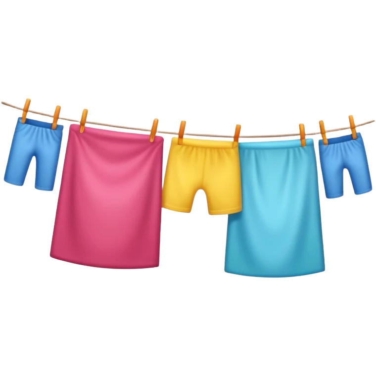 colorful laundry drying line emoji