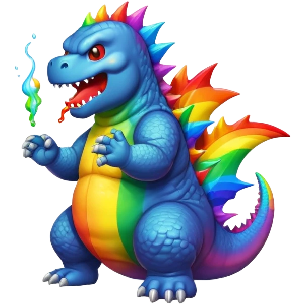 godzilla rainbow puke emoji