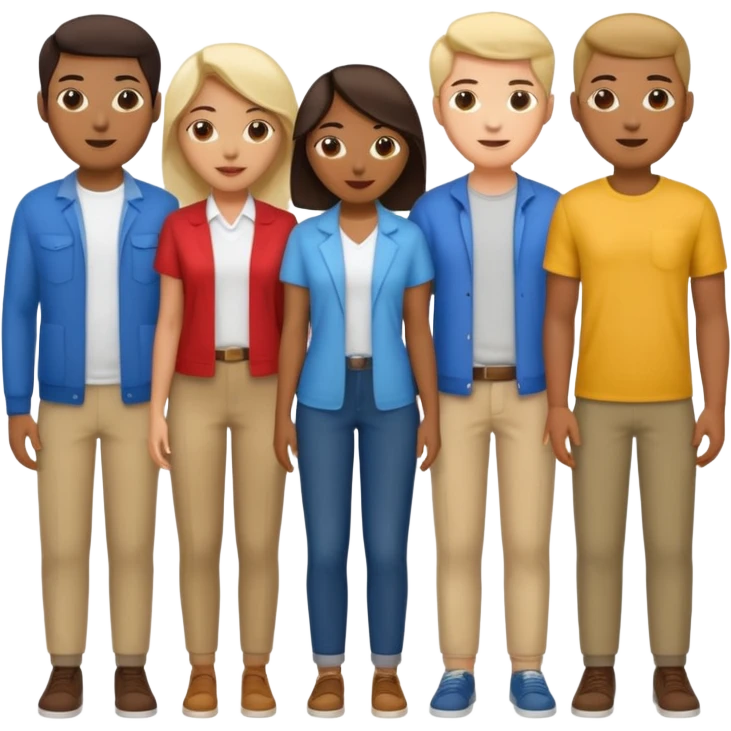 Software Engineering team (multi sex and ethnicity, relaxed, not dressed the same) emoji