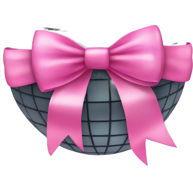 Disco ball with a pink bow emoji