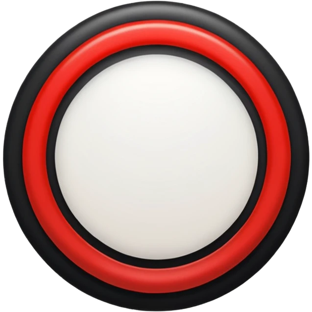 A black circle surrounded by a white circle surrounded by a red circle there should only be 3 rings emoji