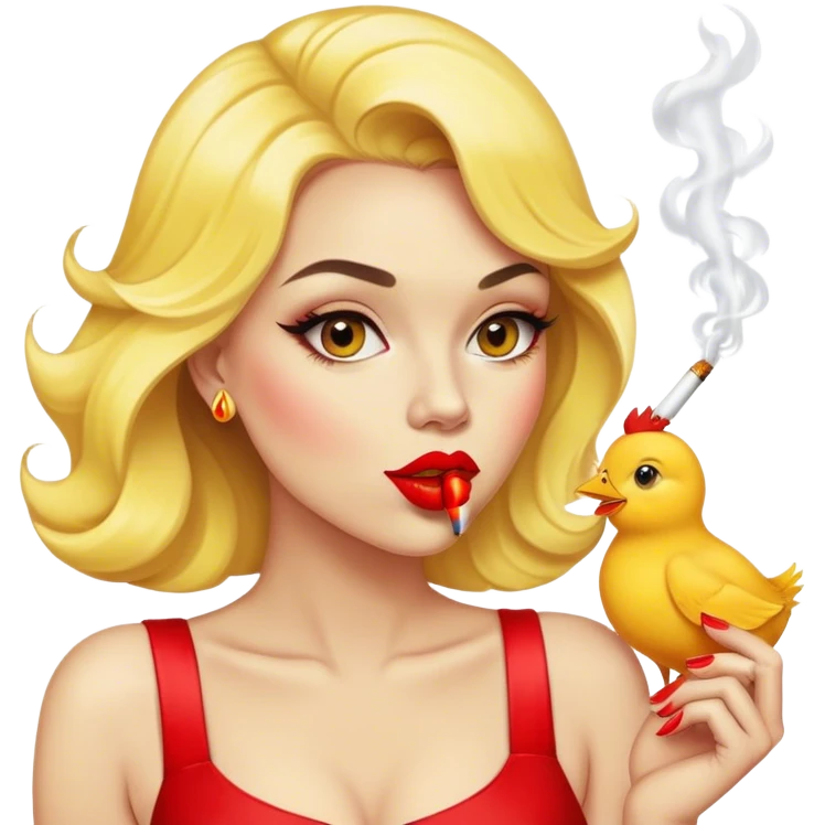 Poop yellow chick heels cigarette lipstick emoji