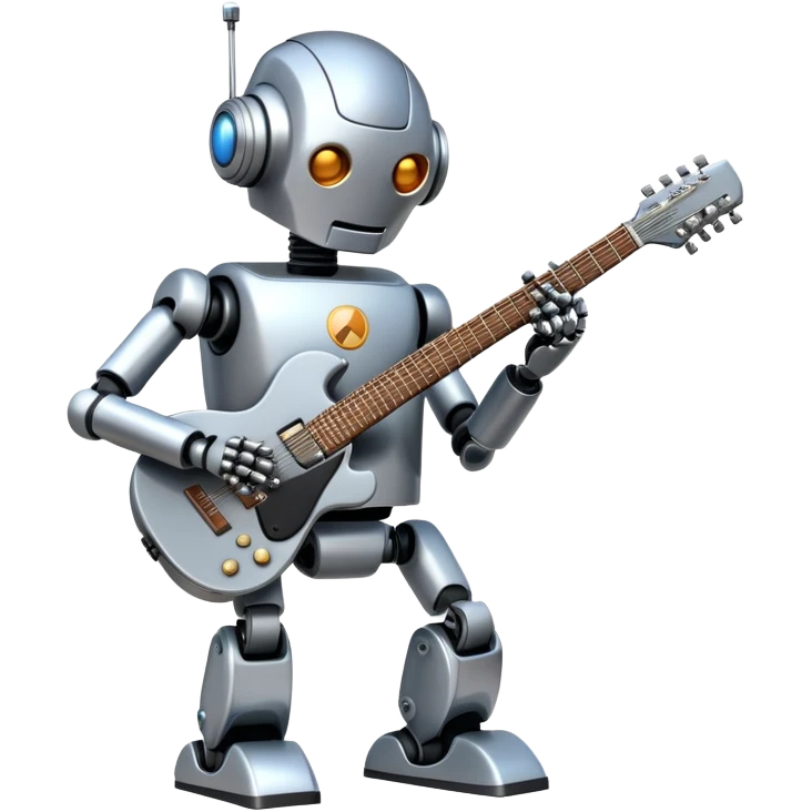 Robot playing guitar emoji