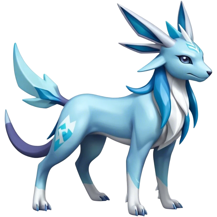 dialga-suicune-Glaceon-hybrid, full body emoji