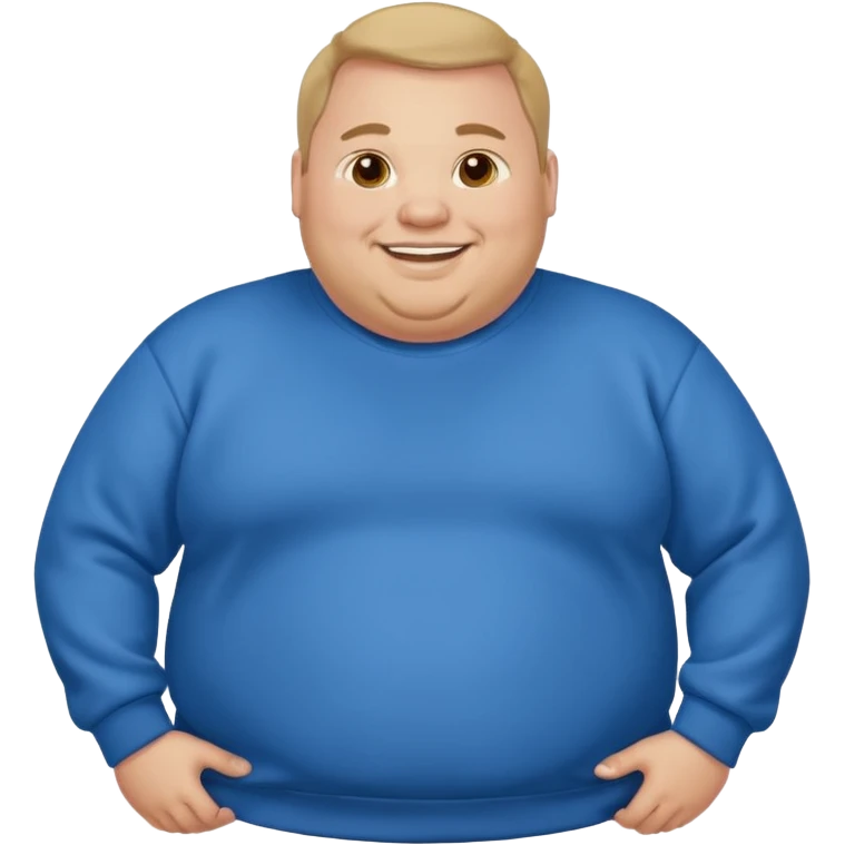 fat man wearing blue sweatshirt emoji