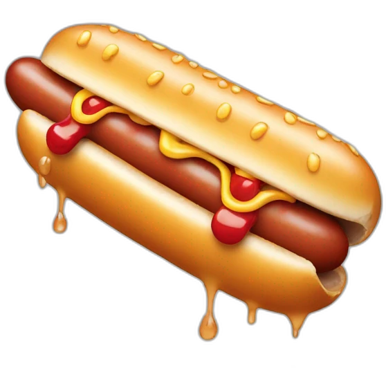 Dripping wet hotdog emoji