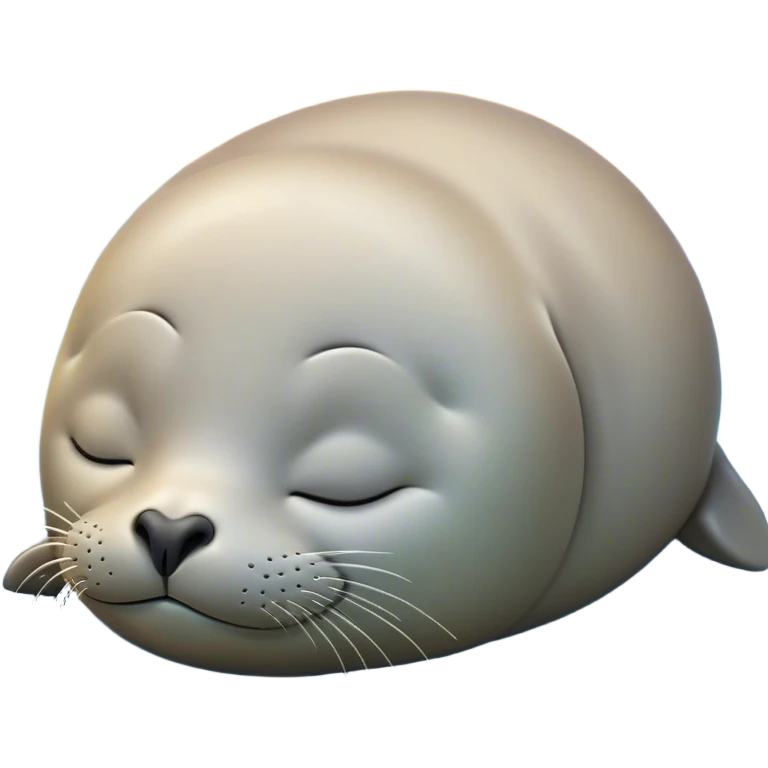 Meme-Worthy cute Sleeping Seal Portrait Emoji, Head resting peacefully with a contented smile, showcasing a luxuriously smooth, glossy form and eyes gently closed in serene slumber, Simplified yet hilariously adorable features, highly detailed, glowing with a soft, drowsy ocean light, high shine, relaxed and utterly lovable, stylized with an air of playful laziness, bright and heartwarming, soft glowing outline, capturing the essence of a sleeping seal that feels destined to become the next viral sensation of adorable rest! emoji