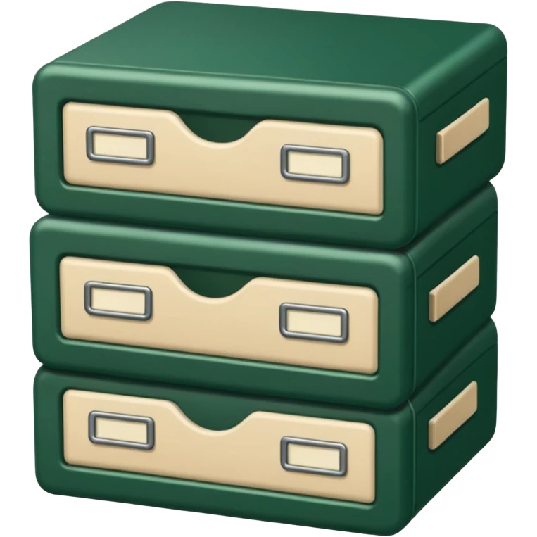 dark green open case with light beige bills emoji