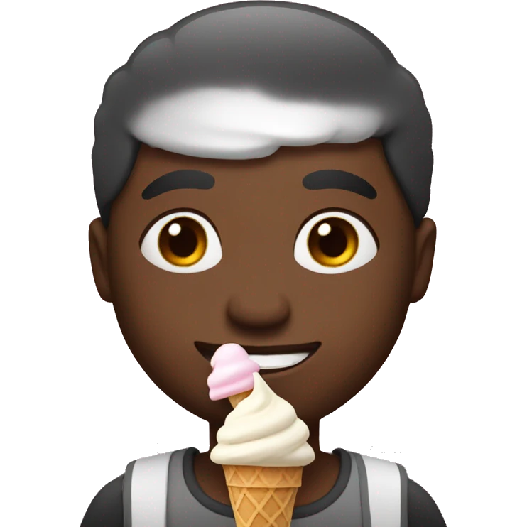 Black person with a ice cream  emoji