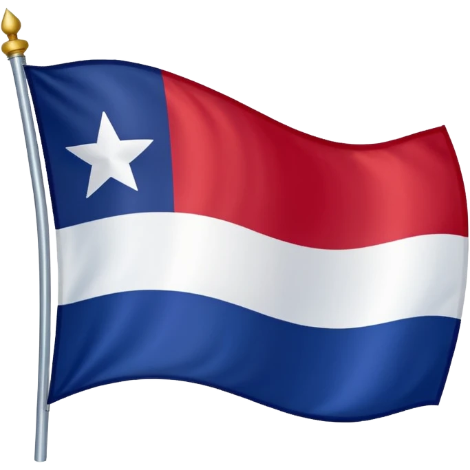 Texas flag waving, vibrant red white and blue, single white star, no text emoji
