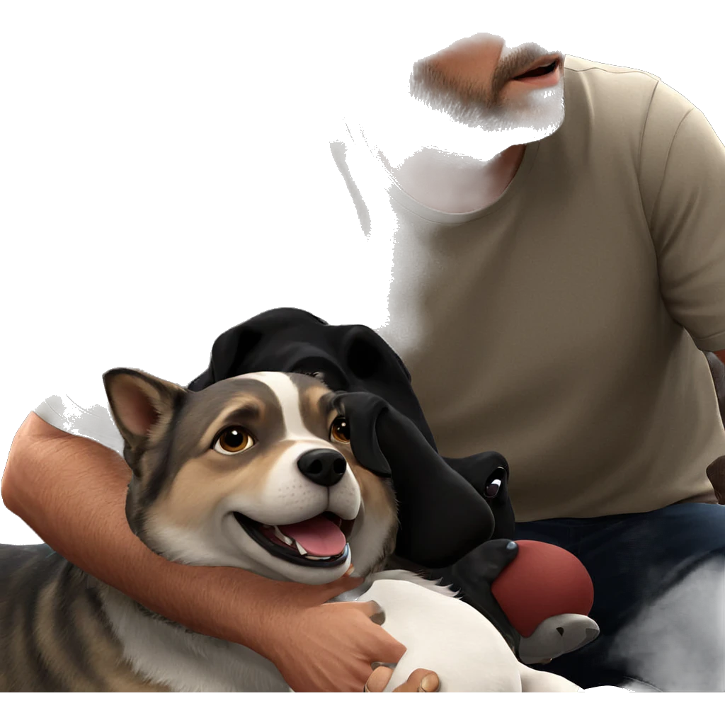 cool guy with dog emoji