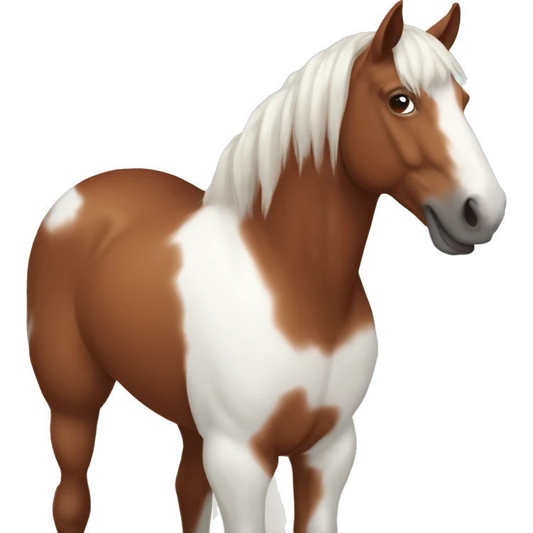 Reddish brown horse with white face and heterochromua emoji