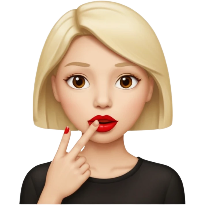 Um dedo dentro da boca emoji