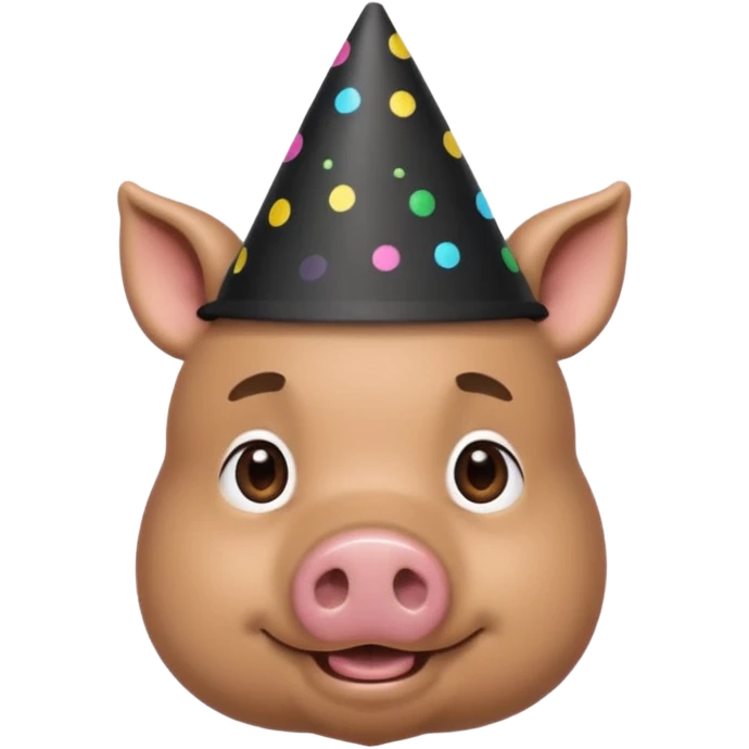black pig party hat human body emoji