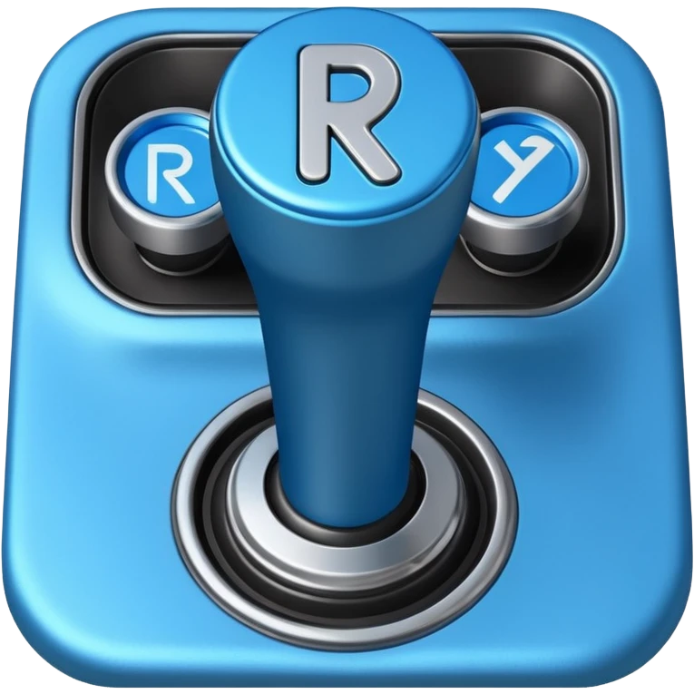blue car gear shift stick with R for reverse highlighted emoji