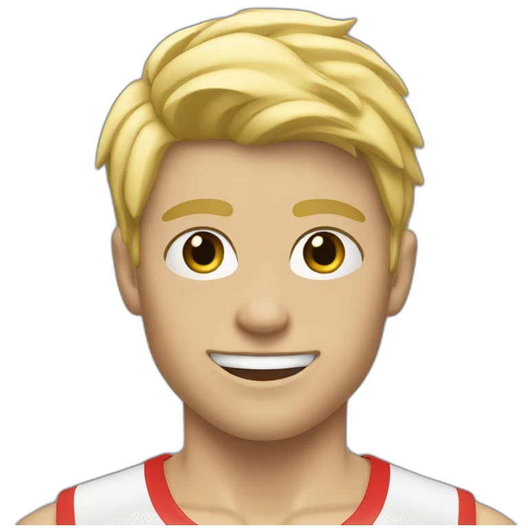 Athletic blonde gay boy emoji