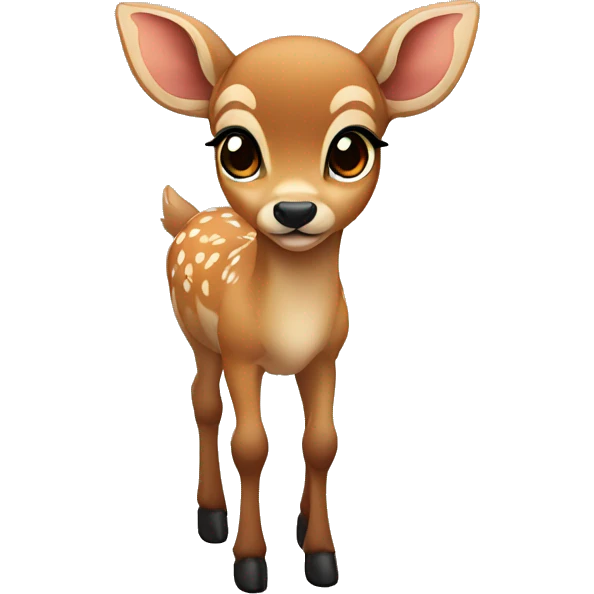 fawn deer with dark brown pretty eyes emoji