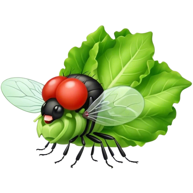 Fly eating lettuce emoji