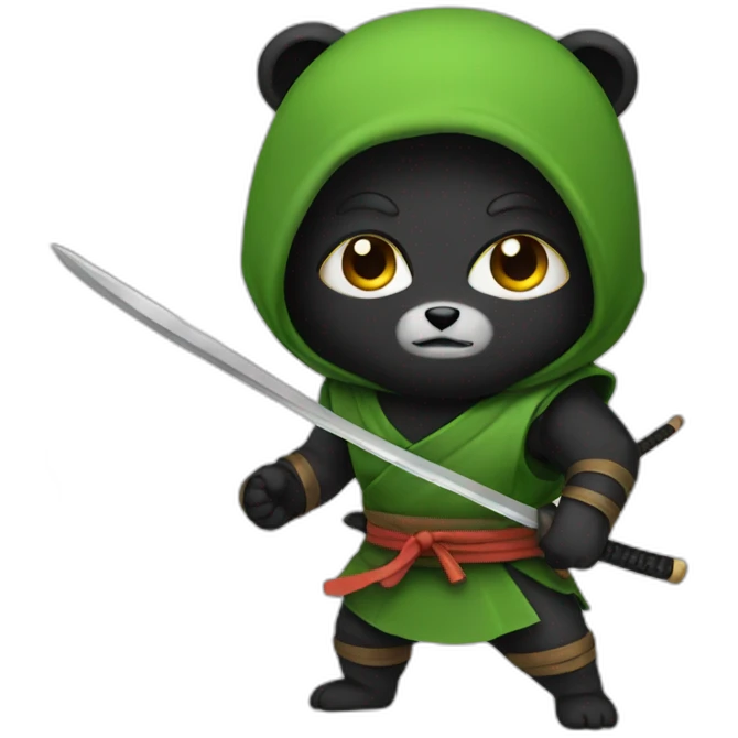 cute bear ninja emoji