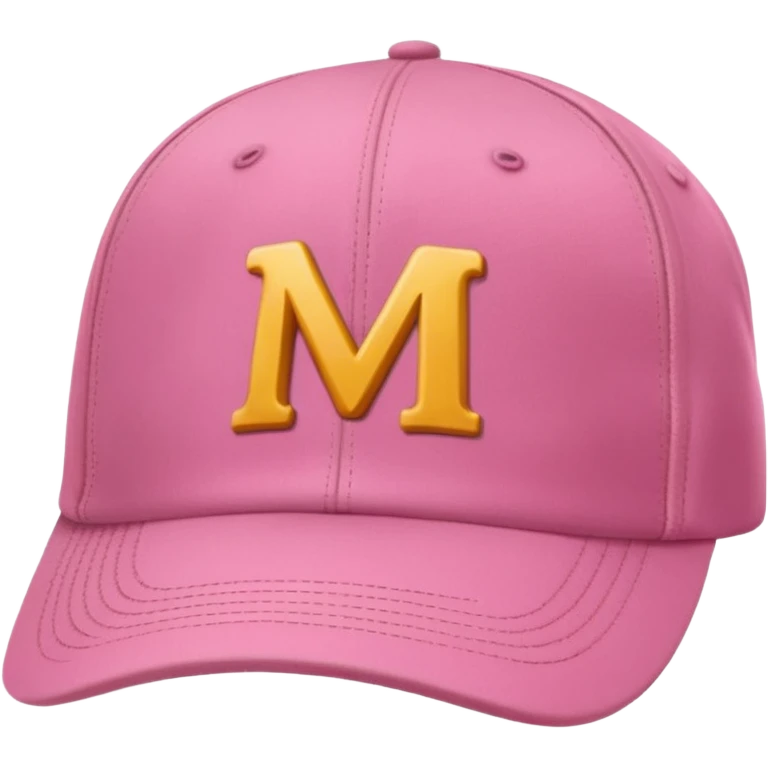 pink cap with letter m on it emoji