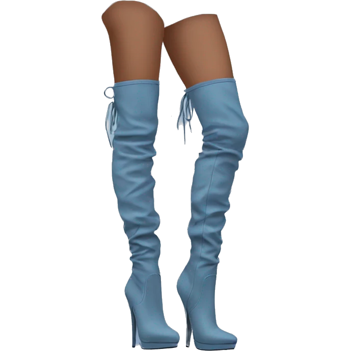 Dust blue thigh high boots emoji