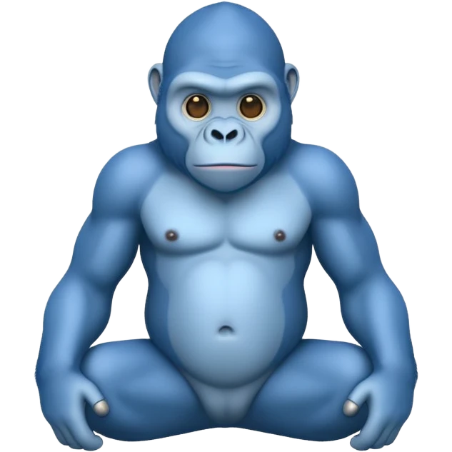 a blue gorilla with no legs emoji
