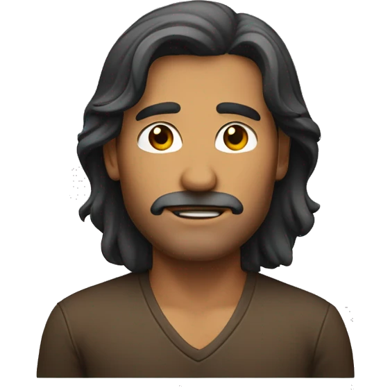 man with brown mid-long hair, show only the face, not the bust emoji