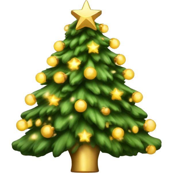 Christmas tree with golden lights smaller WITHOUT the star emoji