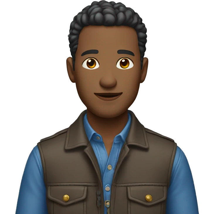 man wearing blue unbuttoned shirt jacket emoji